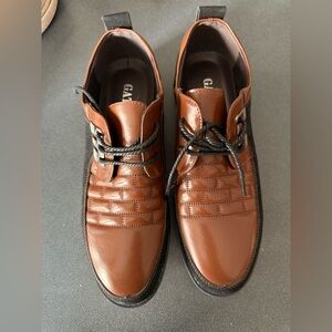 Gatsby Oxford Derby shoes in brown and black leather.  Size 12.5